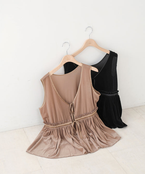 シアーベロアサテンリボンベスト