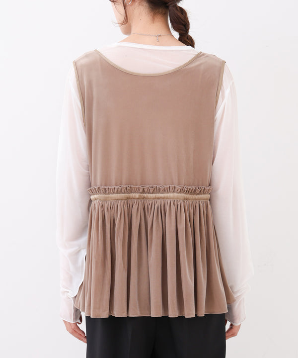 シアーベロアサテンリボンベスト