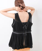 シアーベロアサテンリボンベスト