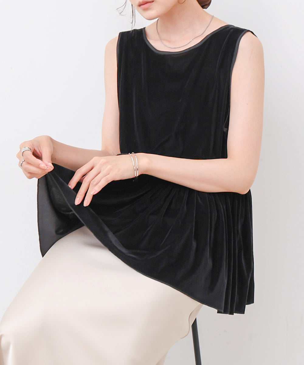 シアーベロアサテンリボンベスト