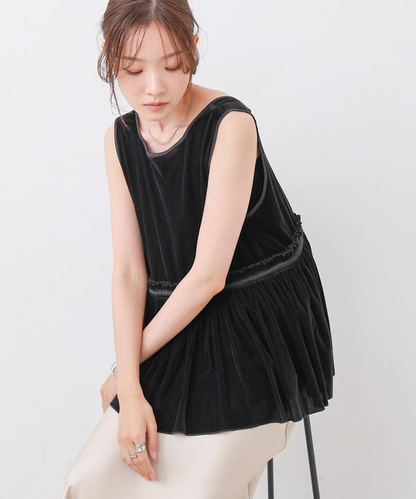 シアーベロアサテンリボンベスト