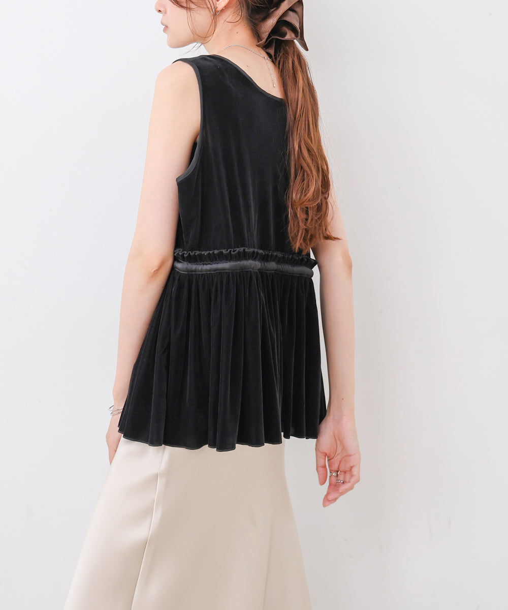 シアーベロアサテンリボンベスト