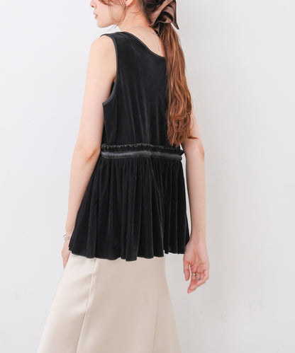 シアーベロアサテンリボンベスト