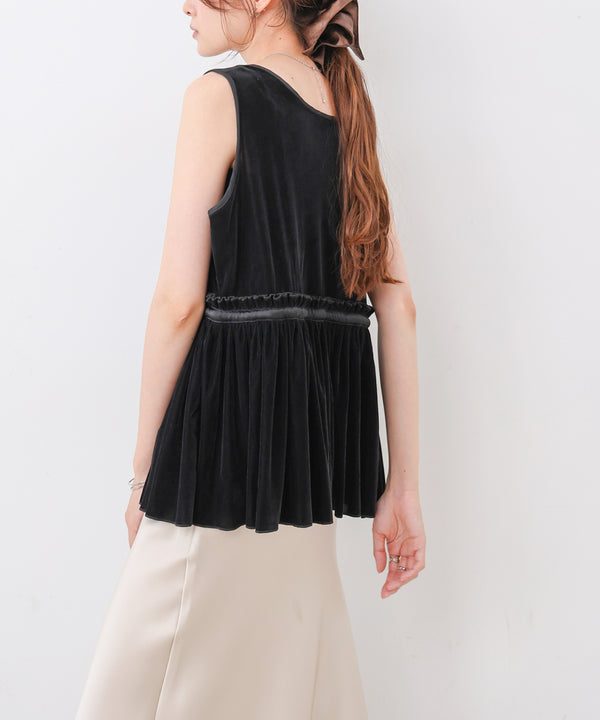 シアーベロアサテンリボンベスト