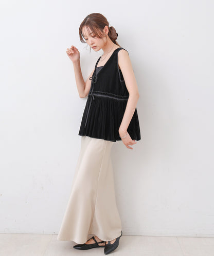 シアーベロアサテンリボンベスト