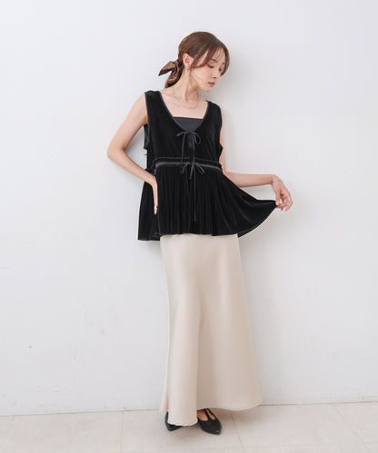 シアーベロアサテンリボンベスト