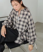 チェックバックギャザーシャツ