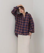 チェックバックギャザーシャツ