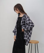 チェックバックギャザーシャツ