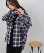 チェックバックギャザーシャツ