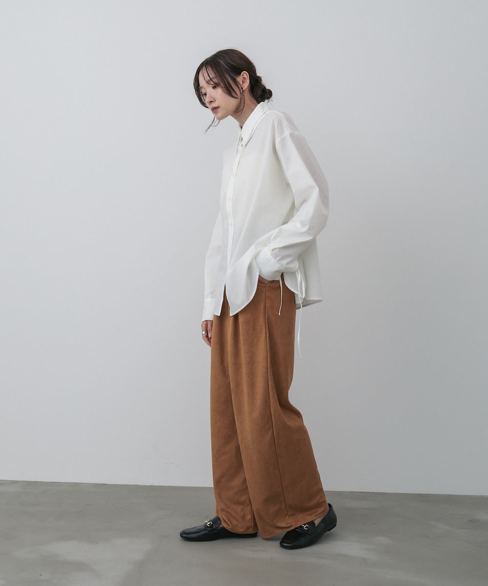 ダブルカラー袖リボンシャツ