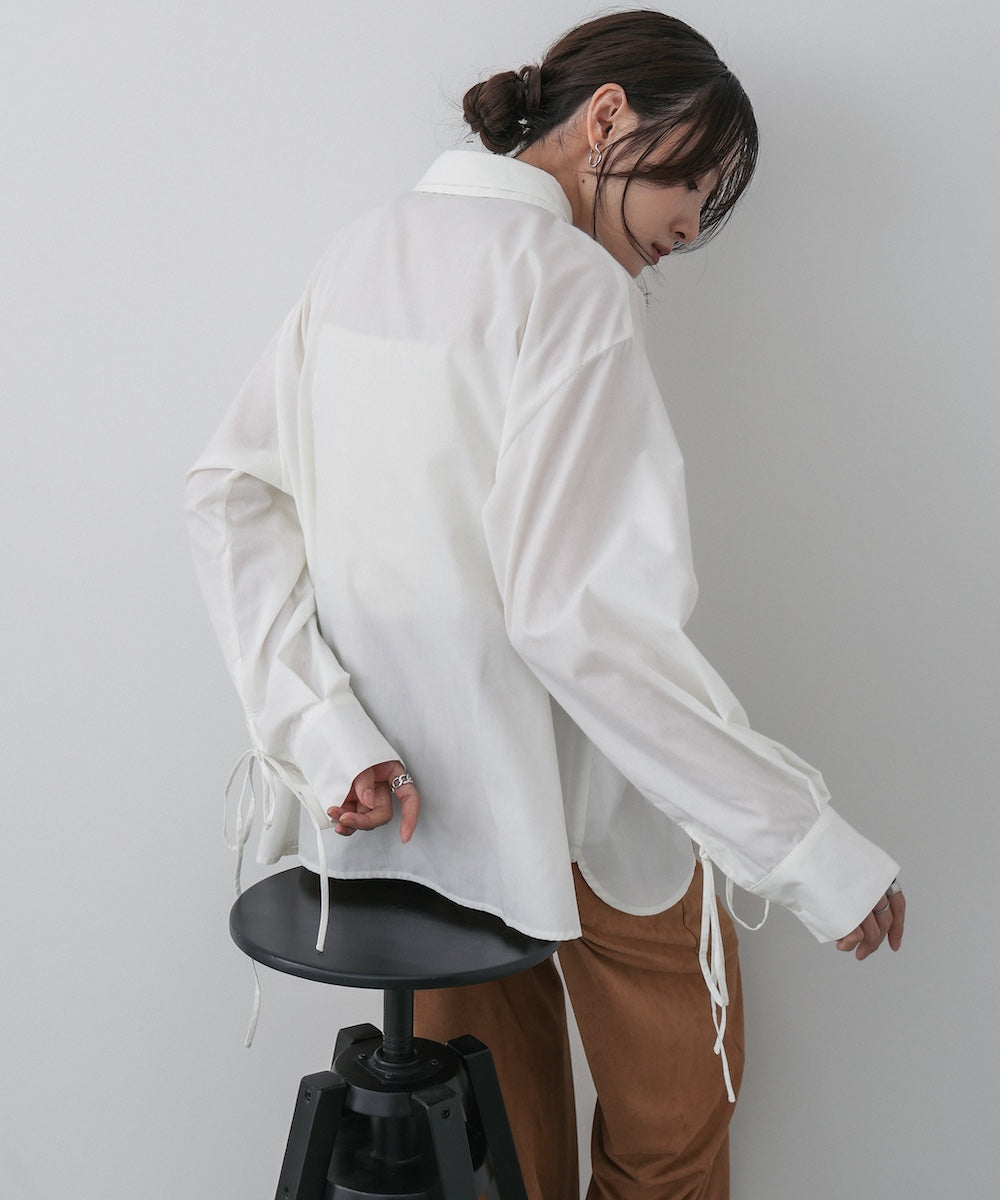 ダブルカラー袖リボンシャツ