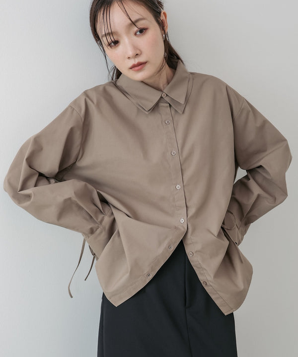 ダブルカラー袖リボンシャツ
