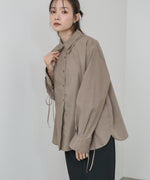 ダブルカラー袖リボンシャツ