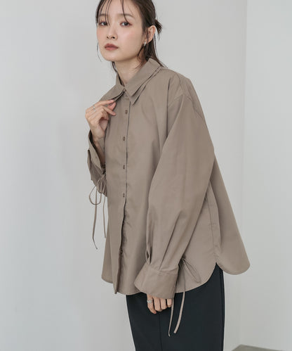 ダブルカラー袖リボンシャツ