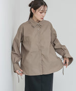 ダブルカラー袖リボンシャツ