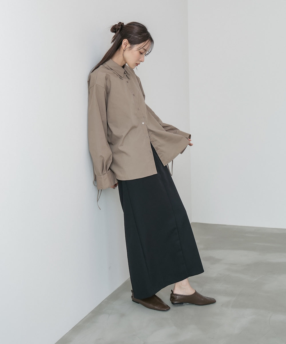 ダブルカラー袖リボンシャツ