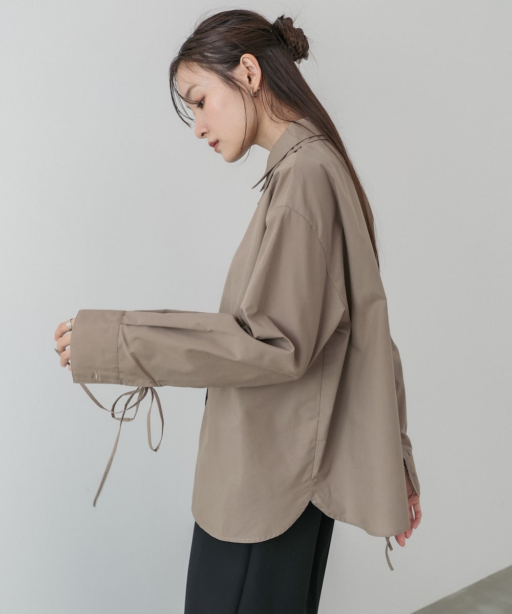 ダブルカラー袖リボンシャツ