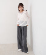 レースフリルシアーロングＴシャツ