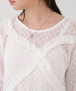 レースフリルシアーロングＴシャツ
