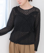 レースフリルシアーロングＴシャツ