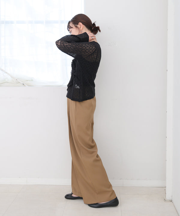 レースフリルシアーロングＴシャツ