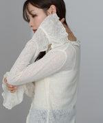 タイトシルエットフリルカーデ