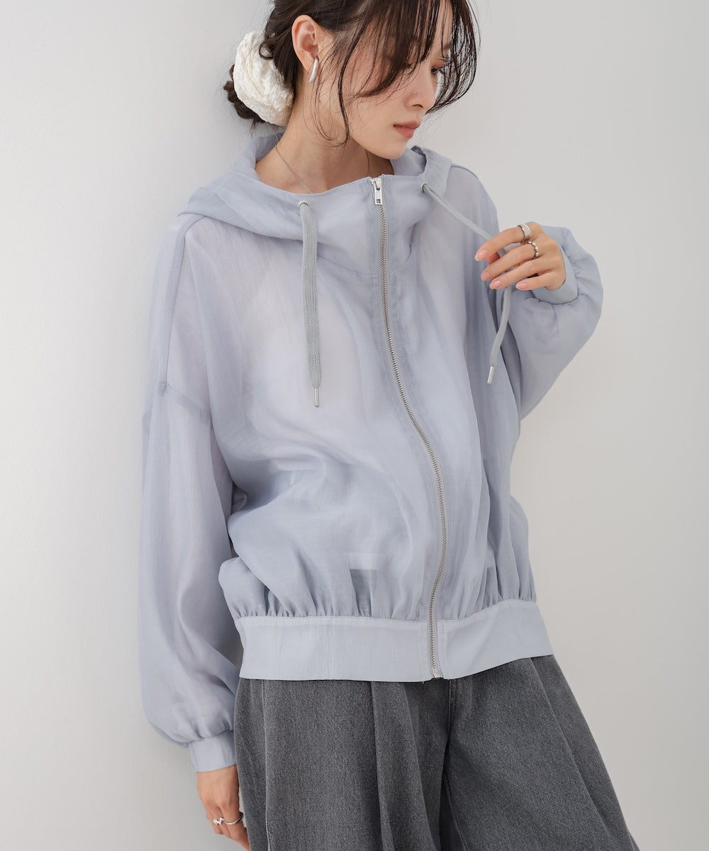 【NEW】フード付きシアーパーカー