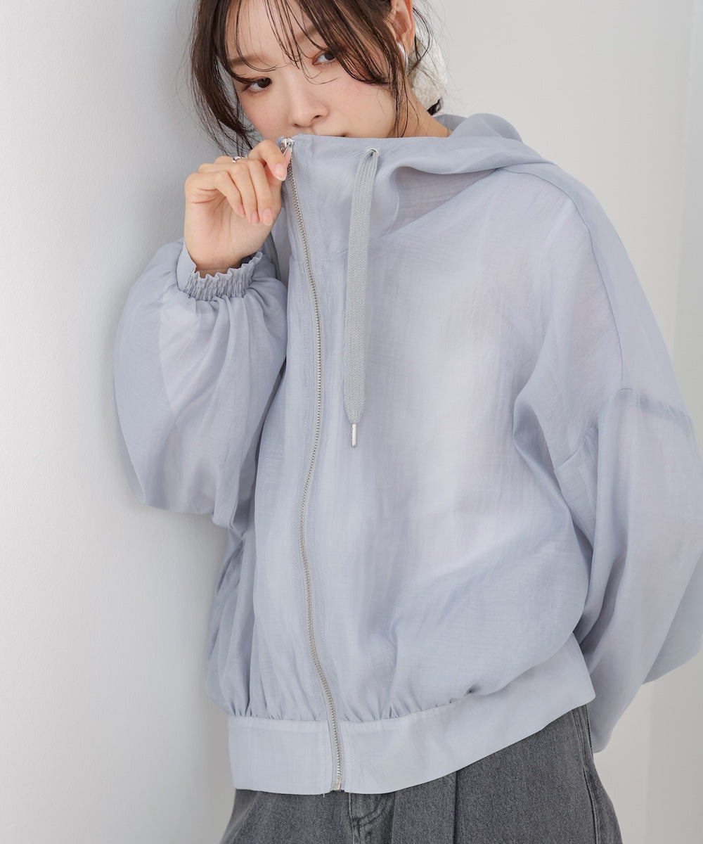 【NEW】フード付きシアーパーカー