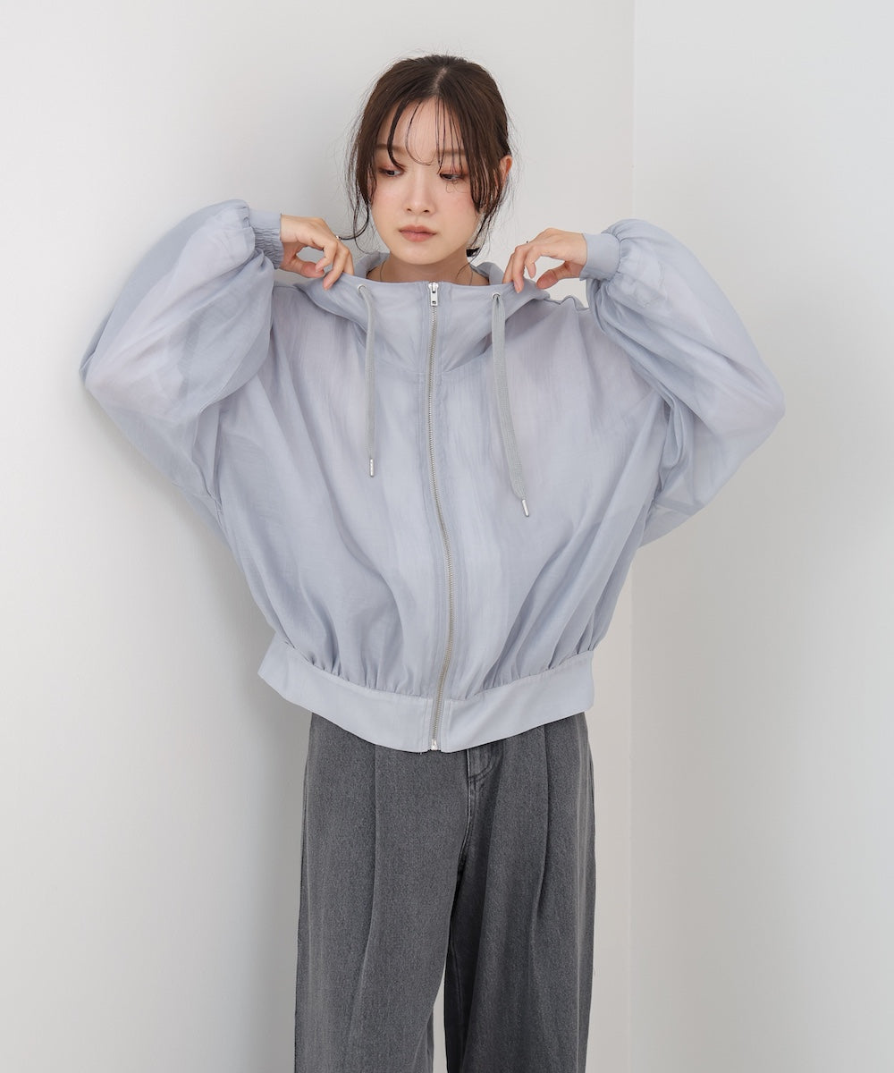 【NEW】フード付きシアーパーカー