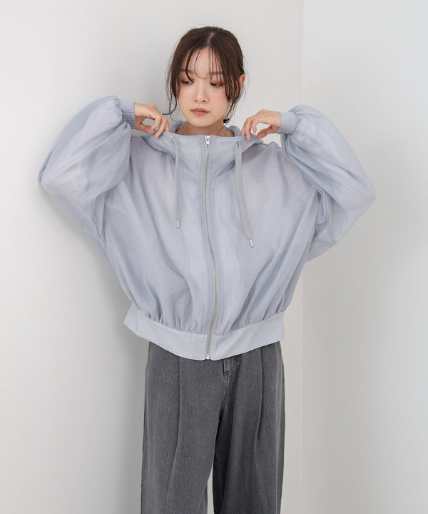 【NEW】フード付きシアーパーカー