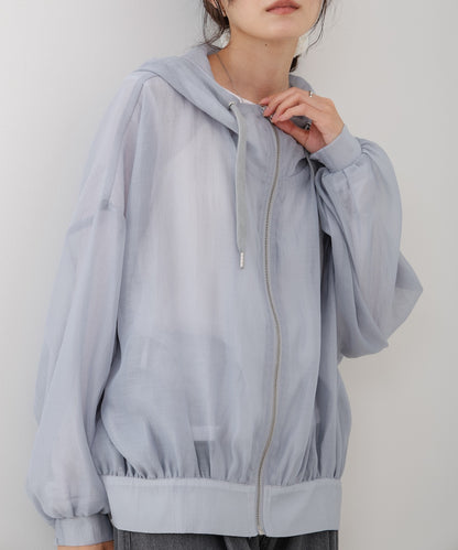 【NEW】フード付きシアーパーカー