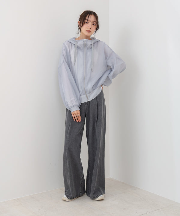 【NEW】フード付きシアーパーカー