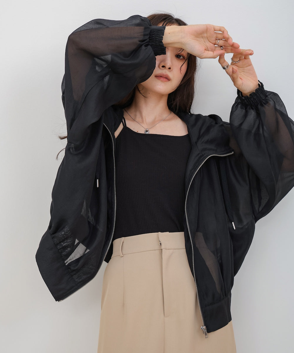 【NEW】フード付きシアーパーカー
