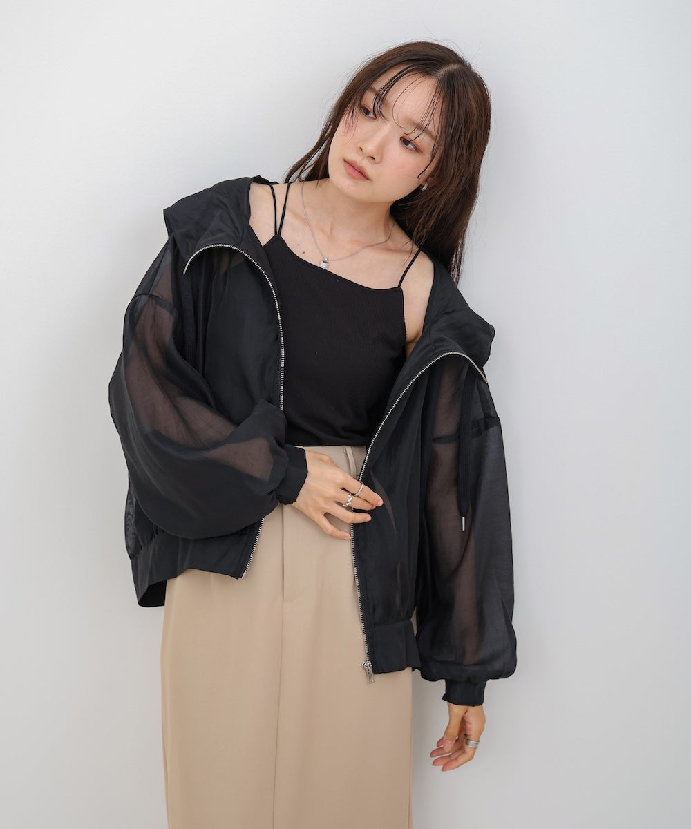 【NEW】フード付きシアーパーカー