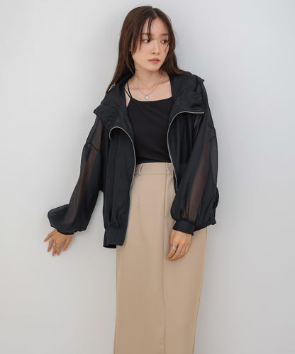 【NEW】フード付きシアーパーカー