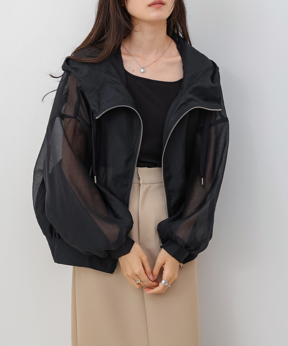 【NEW】フード付きシアーパーカー