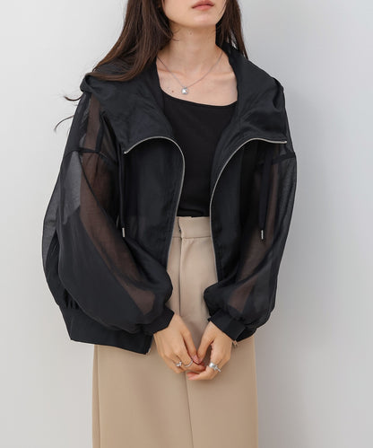 【NEW】フード付きシアーパーカー