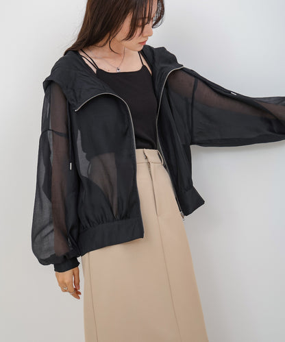 【NEW】フード付きシアーパーカー
