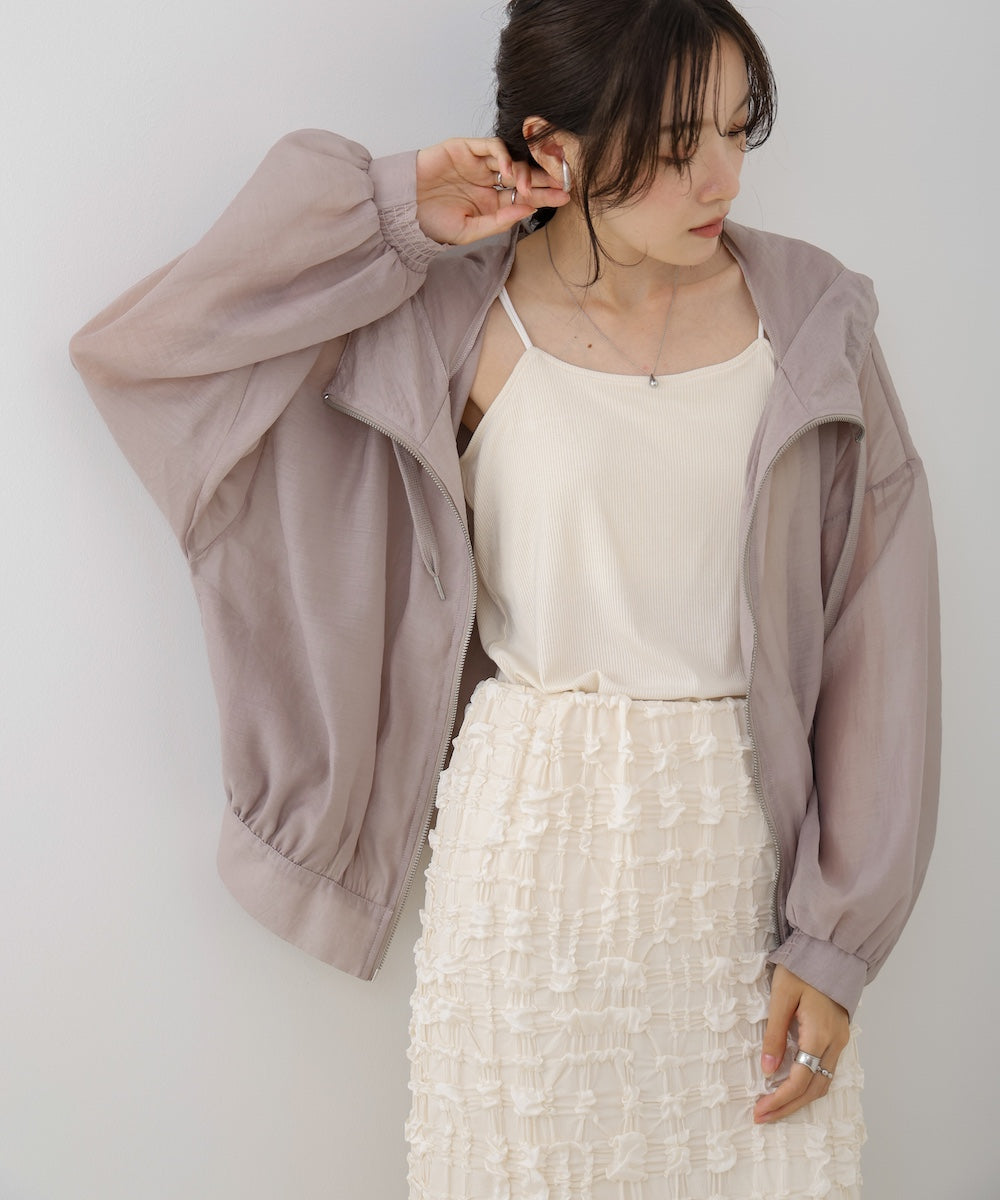 【NEW】フード付きシアーパーカー
