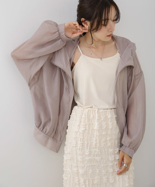 【NEW】フード付きシアーパーカー