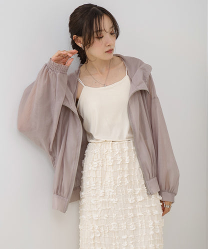 【NEW】フード付きシアーパーカー