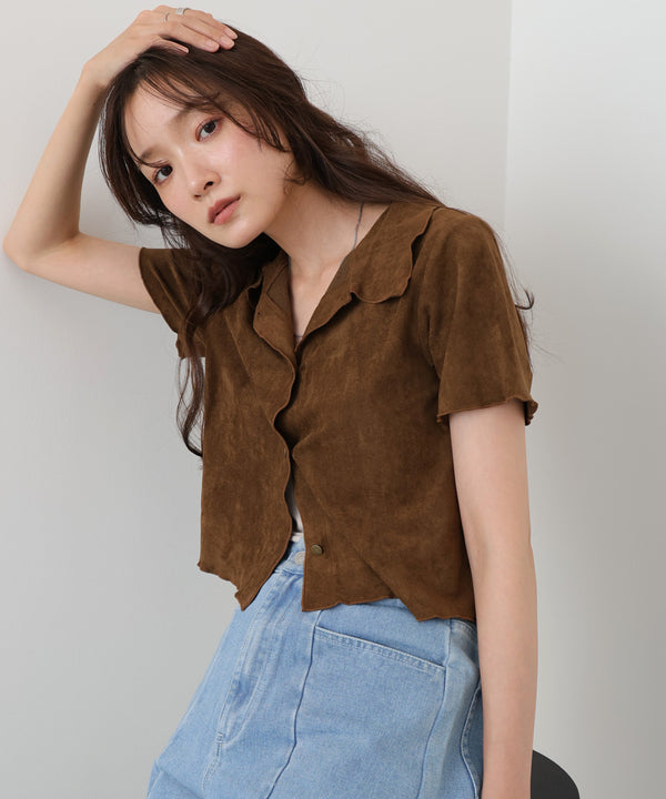 ライトスエード半袖メロウシャツ