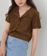 ライトスエード半袖メロウシャツ