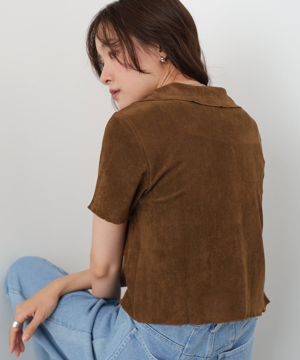 ライトスエード半袖メロウシャツ