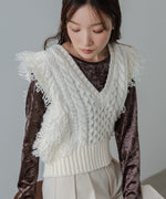 フリンジバルキーニットベスト