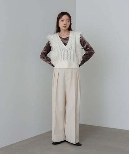 フリンジバルキーニットベスト