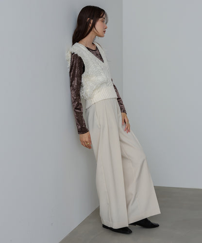 フリンジバルキーニットベスト