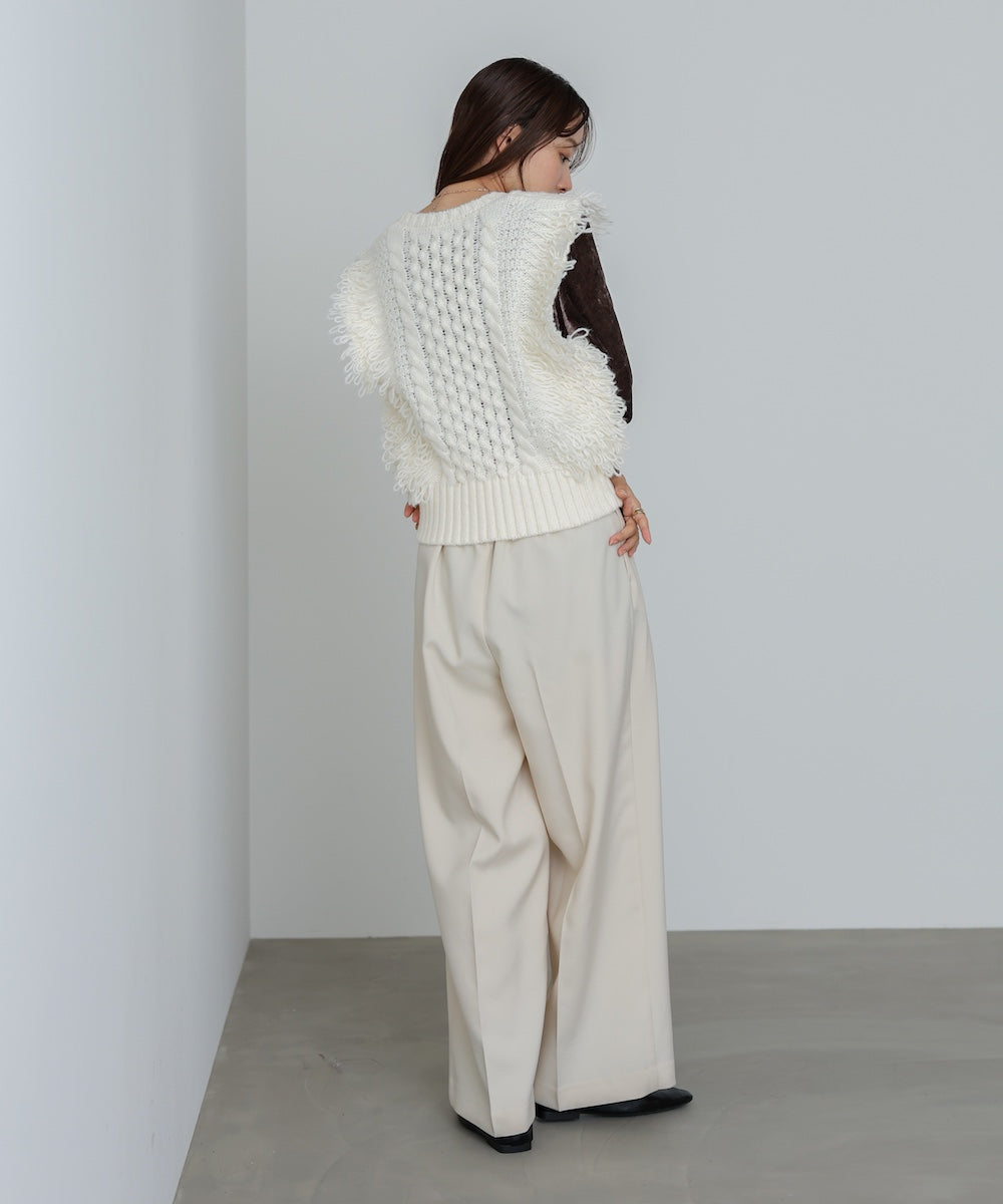 フリンジバルキーニットベスト