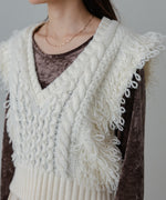 フリンジバルキーニットベスト